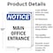 Signmission Main Office Entrance OSHA Notice Sign, Aluminum, 7in W x 10in L, 2PK OS-2PACK-NS-A-710-V-14093 - alternate 3